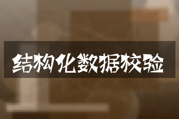 结构化数据校验